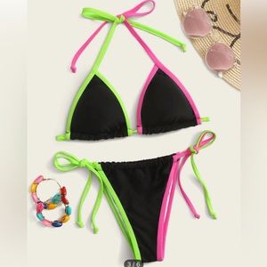 SHEIN contrast bikini set in size medium.
